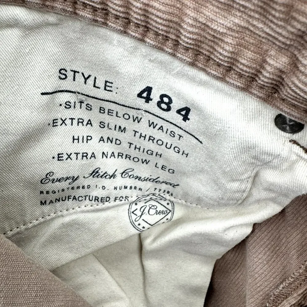 J Crew Pants Mens 32x32 (33x31 ACTUAL) Corduroy Slim Fit‎ Stretch Chino Tan